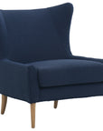 Copenhagen Indigo Fabric with Toasted Parawood | Marlow Wing Chair | Valley Ridge Furniture