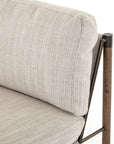 Gable Taupe Fabric & Distressed Natural Parawood with Aged Bronze Iron | Memphis Chair | Valley Ridge Furniture