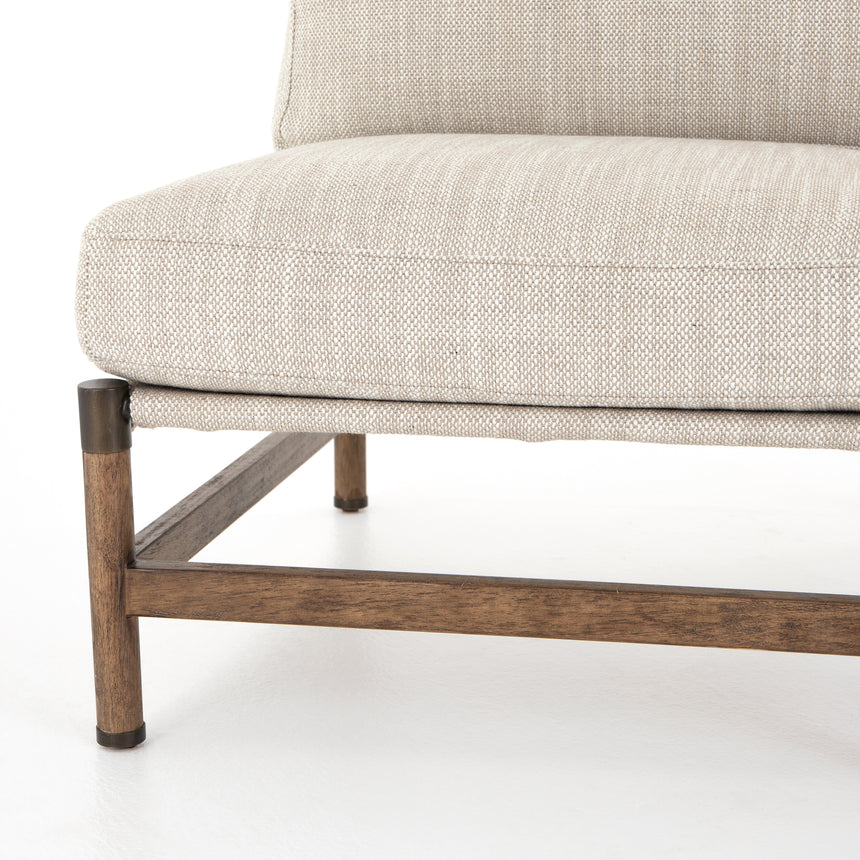 Gable Taupe Fabric & Distressed Natural Parawood with Aged Bronze Iron | Memphis Chair | Valley Ridge Furniture