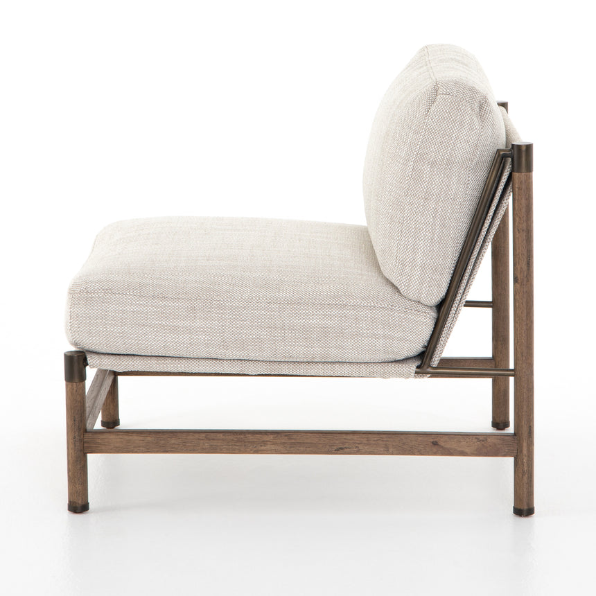 Gable Taupe Fabric & Distressed Natural Parawood with Aged Bronze Iron | Memphis Chair | Valley Ridge Furniture