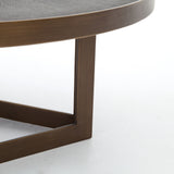 Grey Shagreen & Antique Brass | Shagreen Round Coffee Table