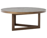 Grey Shagreen & Antique Brass | Shagreen Round Coffee Table