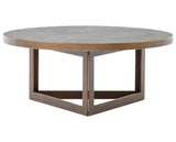 Grey Shagreen & Antique Brass | Shagreen Round Coffee Table