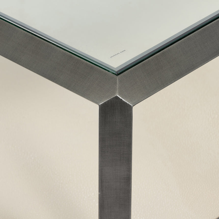 Ivory Shagreen & Brushed Gunmetal | Shagreen Shadow Box Coffee Table | Valley Ridge Furniture