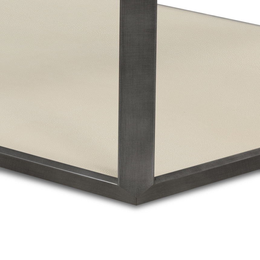 Ivory Shagreen & Brushed Gunmetal | Shagreen Shadow Box Coffee Table | Valley Ridge Furniture
