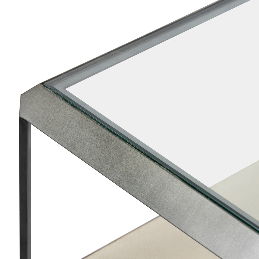 Ivory Shagreen & Brushed Gunmetal | Shagreen Shadow Box Coffee Table | Valley Ridge Furniture