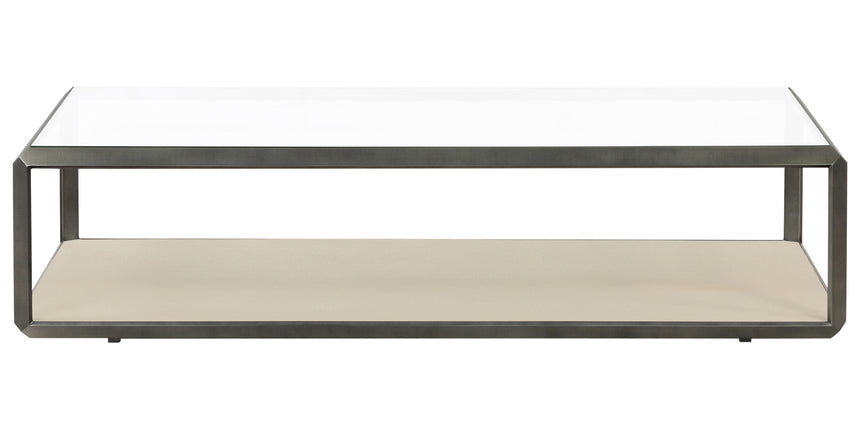 Ivory Shagreen & Brushed Gunmetal | Shagreen Shadow Box Coffee Table | Valley Ridge Furniture