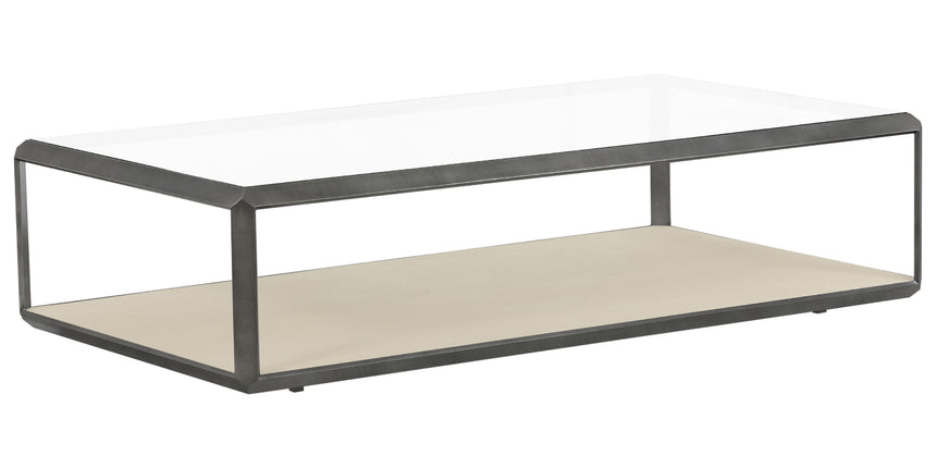 Ivory Shagreen & Brushed Gunmetal | Shagreen Shadow Box Coffee Table | Valley Ridge Furniture