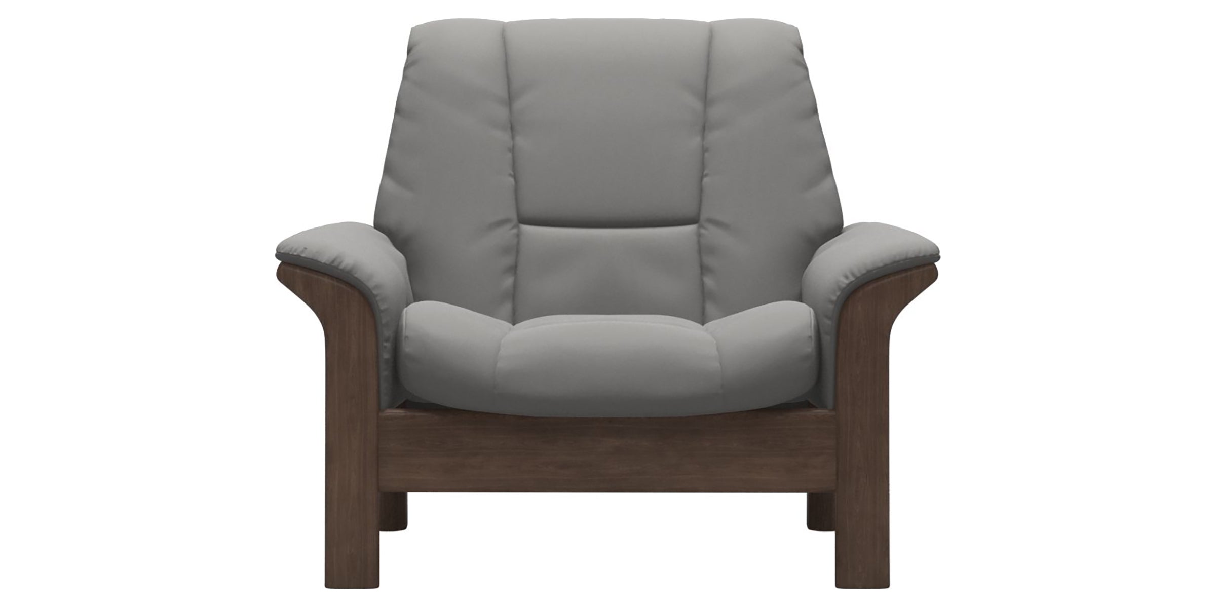 Paloma Leather Silver Grey and Walnut Base | Stressless Buckingham Low Back Chair | Valley Ridge Furniture