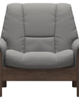 Paloma Leather Silver Grey and Walnut Base | Stressless Buckingham Low Back Chair | Valley Ridge Furniture
