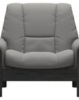 Paloma Leather Silver Grey and Grey Base | Stressless Buckingham Low Back Chair | Valley Ridge Furniture