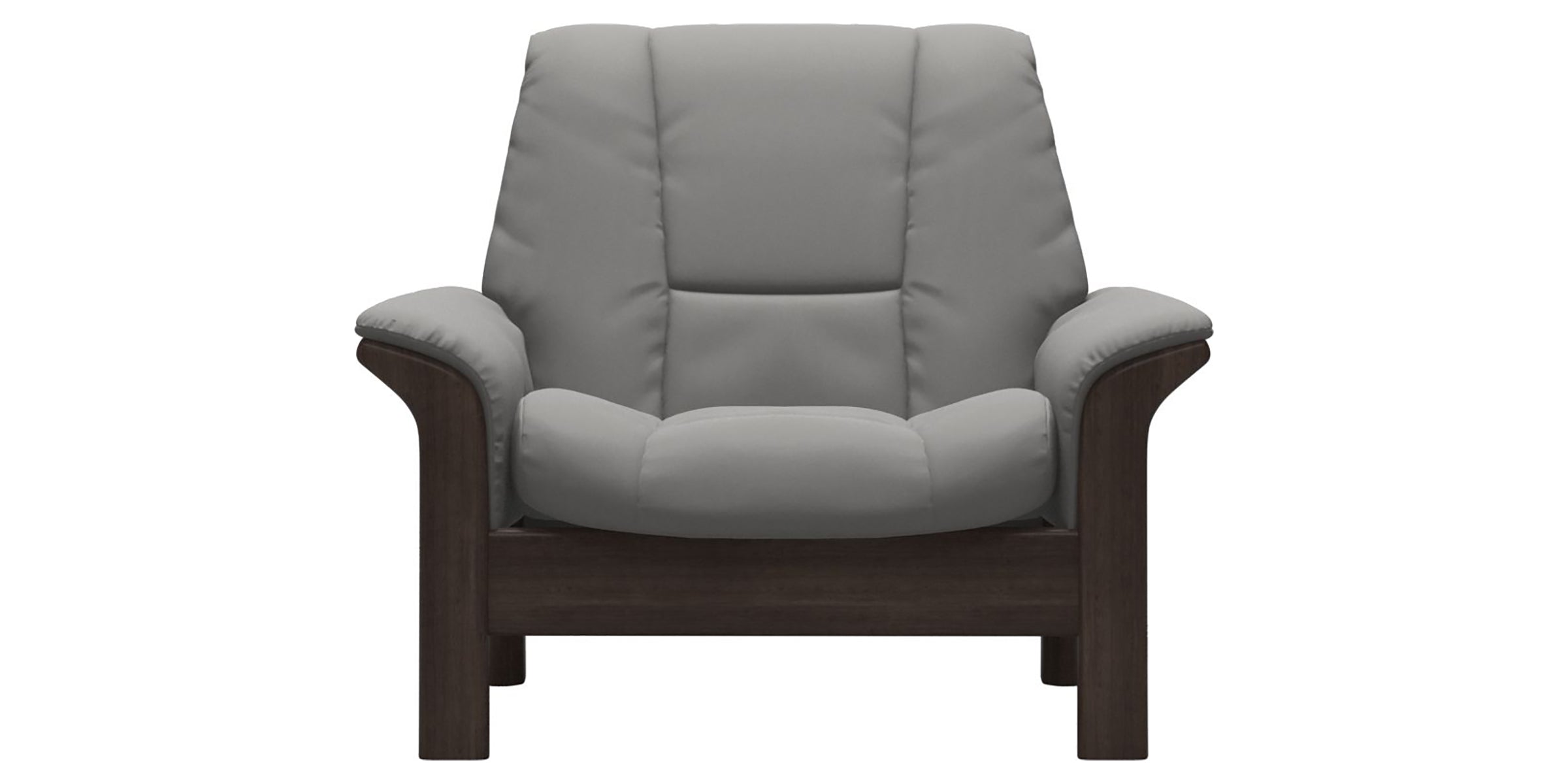 Paloma Leather Silver Grey and Wenge Base | Stressless Buckingham Low Back Chair | Valley Ridge Furniture