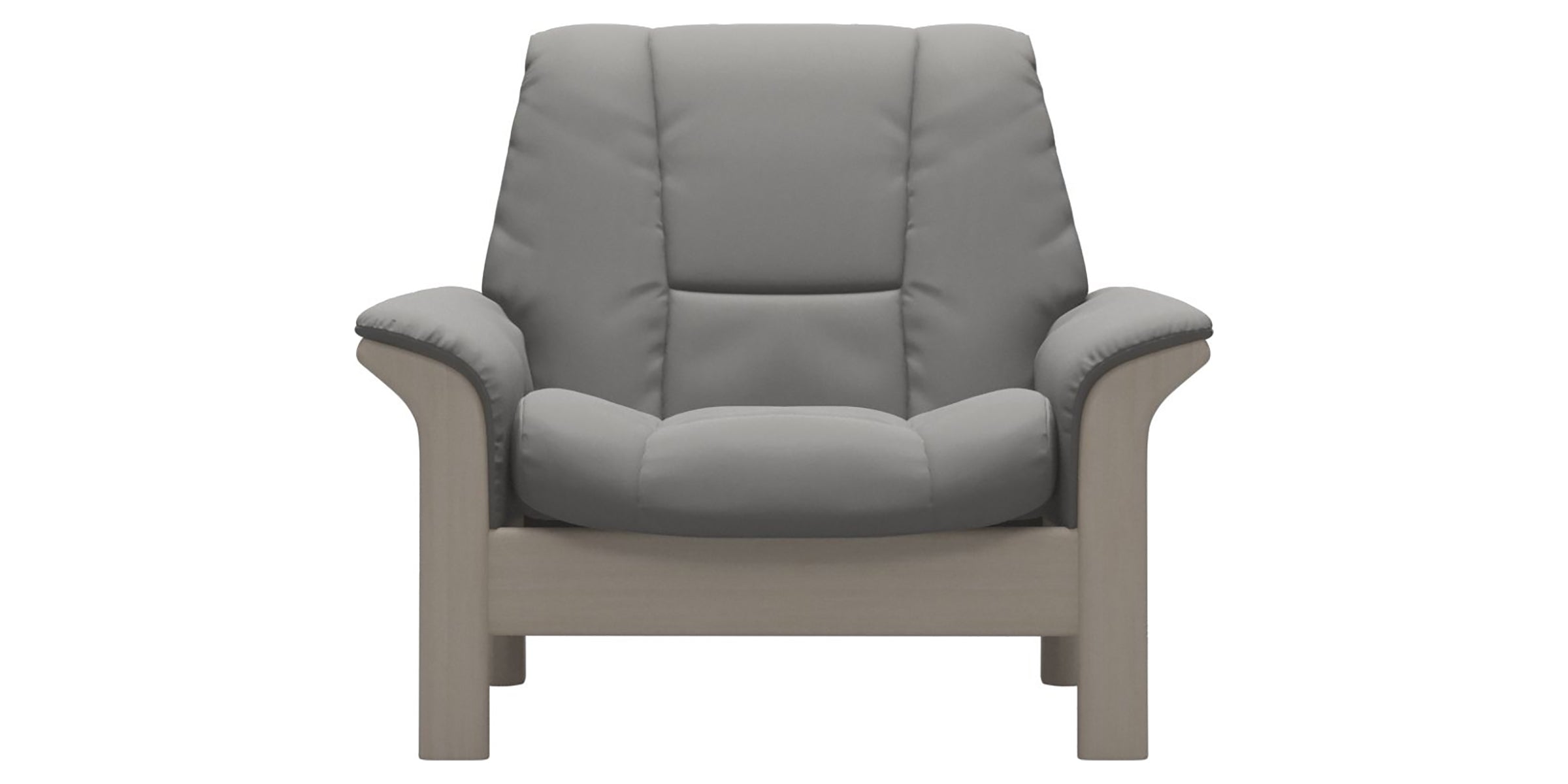 Paloma Leather Silver Grey and Whitewash Base | Stressless Buckingham Low Back Chair | Valley Ridge Furniture
