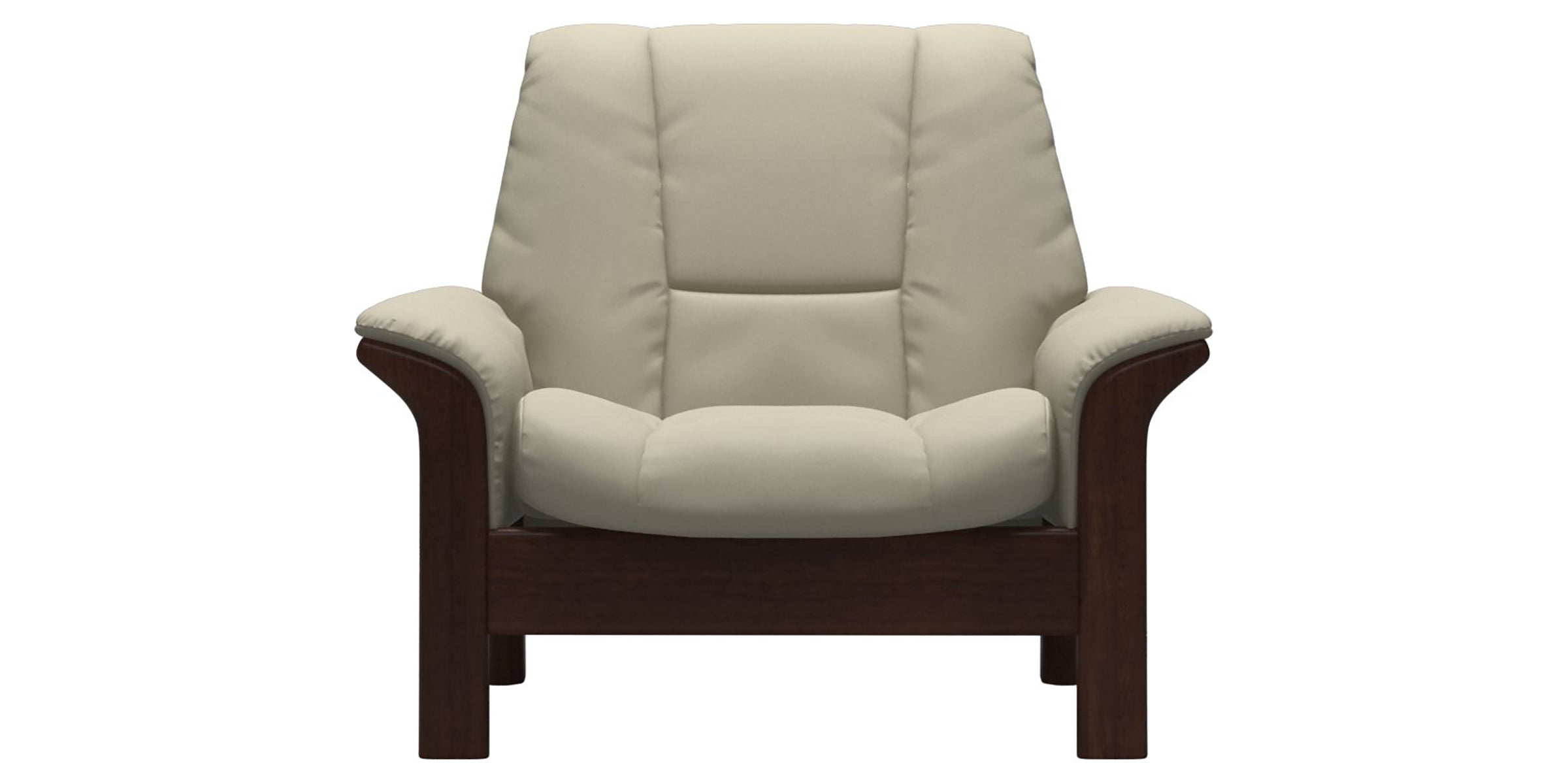 Paloma Leather Light Grey and Brown Base | Stressless Buckingham Low Back Chair | Valley Ridge Furniture
