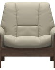 Paloma Leather Light Grey and Walnut Base | Stressless Buckingham Low Back Chair | Valley Ridge Furniture