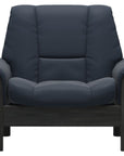 Paloma Leather Oxford Blue and Grey Base | Stressless Buckingham Low Back Chair | Valley Ridge Furniture