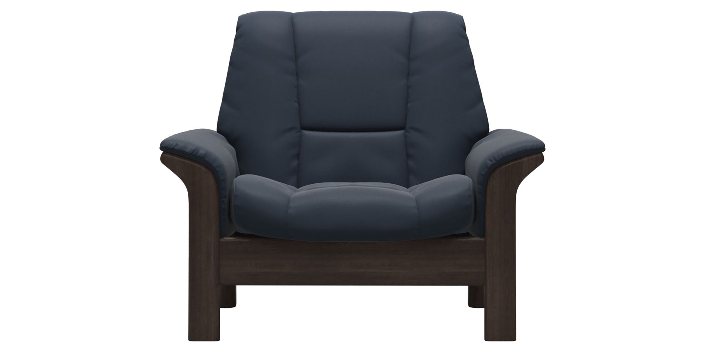 Paloma Leather Oxford Blue and Wenge Base | Stressless Buckingham Low Back Chair | Valley Ridge Furniture