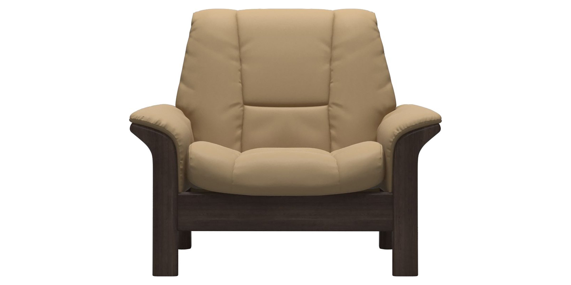 Paloma Leather Sand and Wenge Base | Stressless Buckingham Low Back Chair | Valley Ridge Furniture