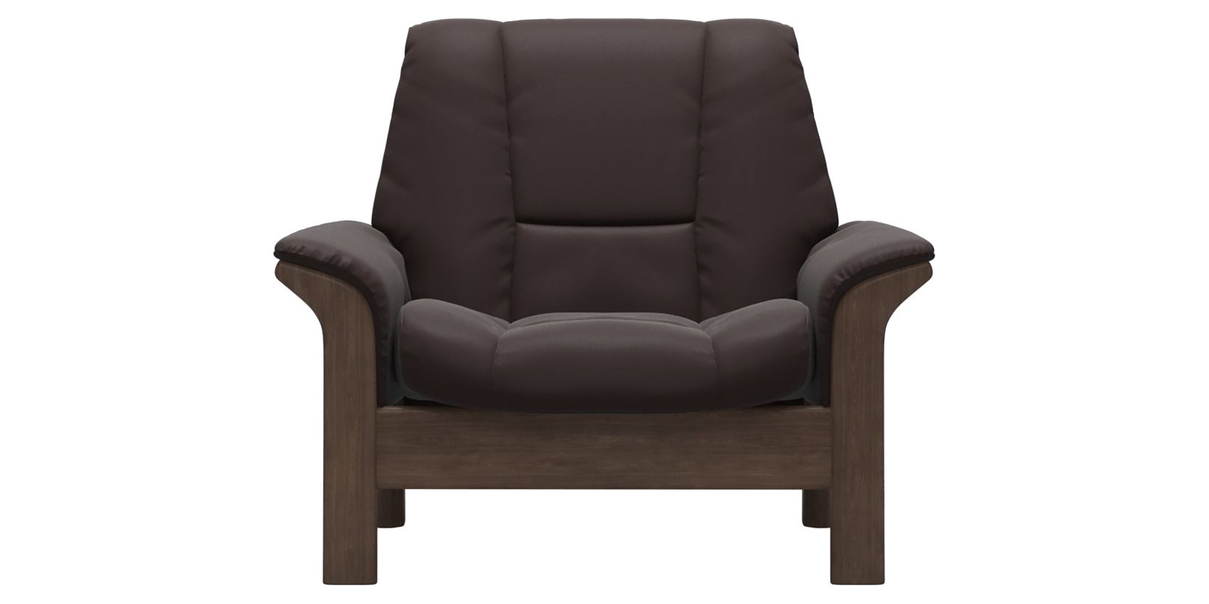 Paloma Leather Chocolate and Walnut Base | Stressless Buckingham Low Back Chair | Valley Ridge Furniture