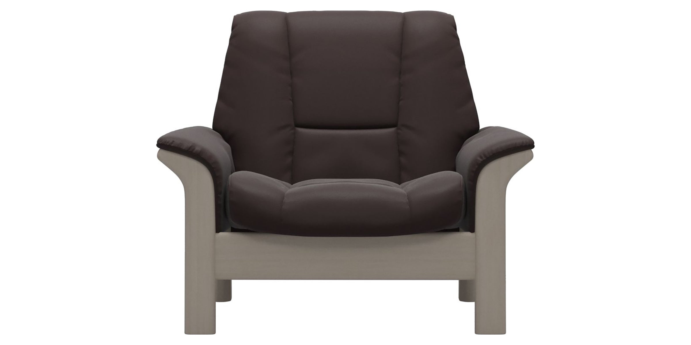 Paloma Leather Chocolate and Whitewash Base | Stressless Buckingham Low Back Chair | Valley Ridge Furniture