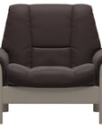 Paloma Leather Chocolate and Whitewash Base | Stressless Buckingham Low Back Chair | Valley Ridge Furniture
