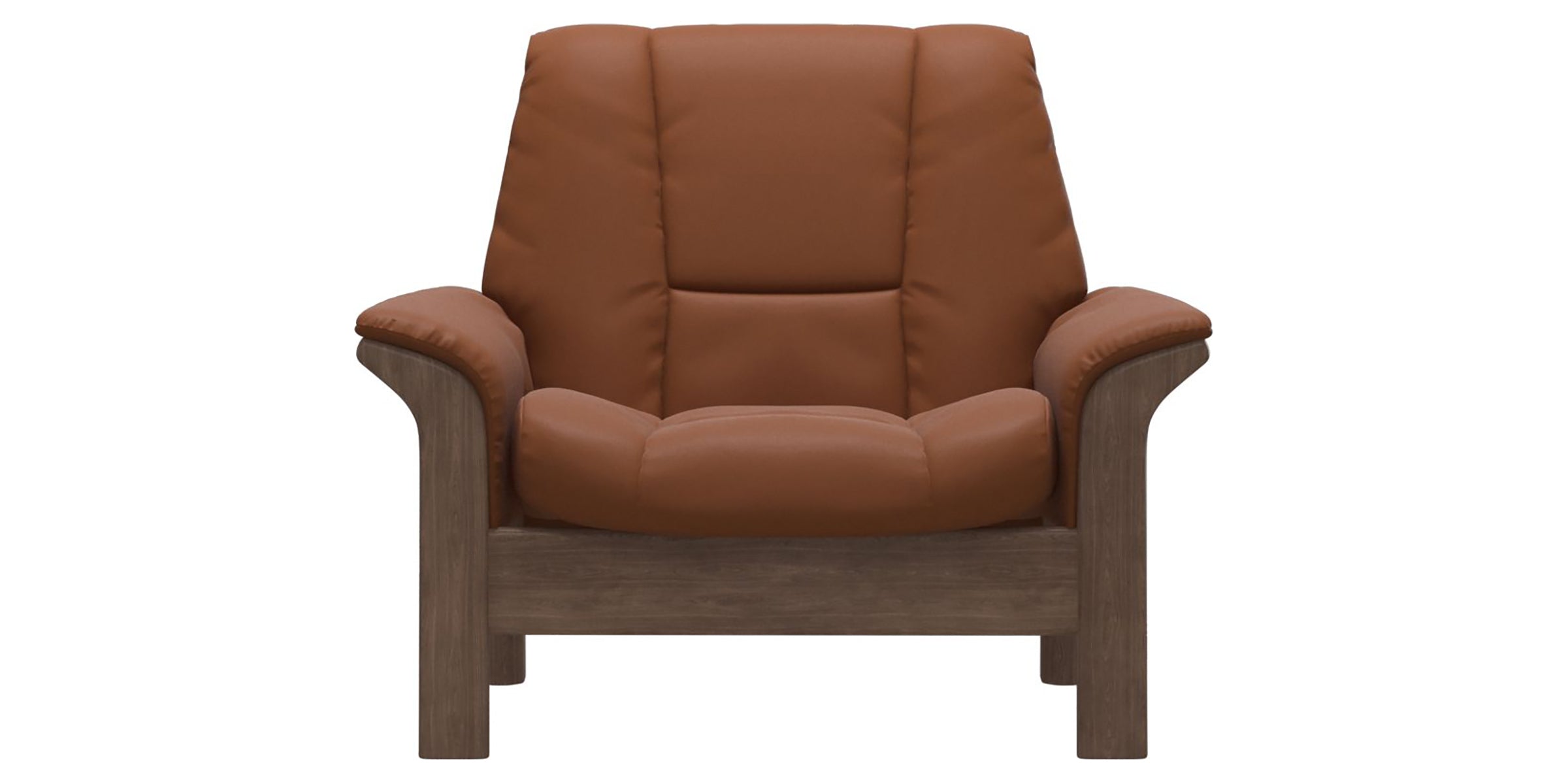 Paloma Leather New Cognac and Walnut Base | Stressless Buckingham Low Back Chair | Valley Ridge Furniture