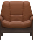 Paloma Leather New Cognac and Wenge Base | Stressless Buckingham Low Back Chair | Valley Ridge Furniture
