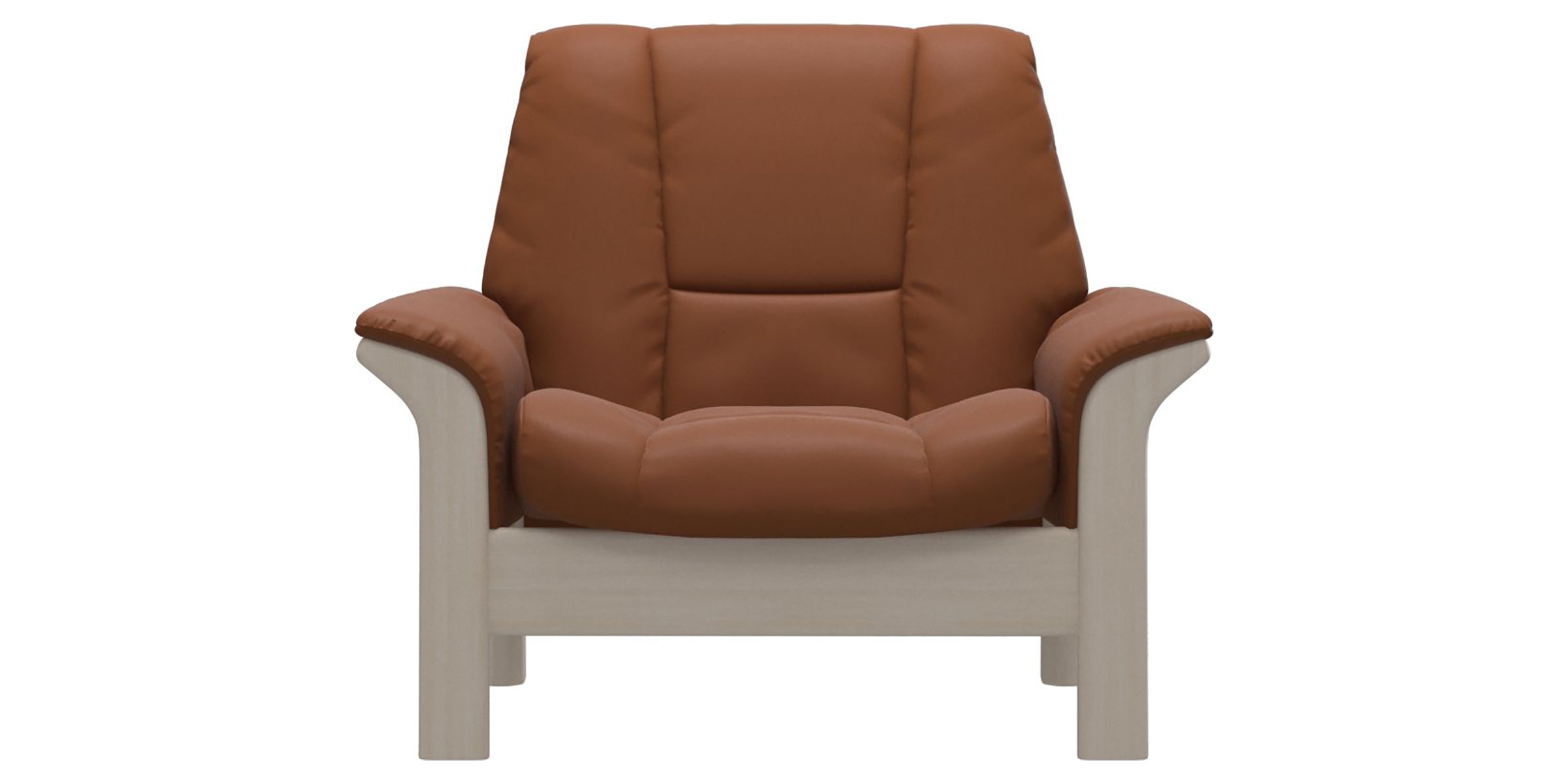 Paloma Leather New Cognac and Whitewash Base | Stressless Buckingham Low Back Chair | Valley Ridge Furniture