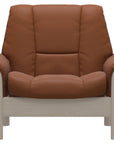 Paloma Leather New Cognac and Whitewash Base | Stressless Buckingham Low Back Chair | Valley Ridge Furniture