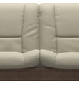Paloma Leather Light Grey and Walnut Base | Stressless Buckingham 2-Seater Low Back Sofa | Valley Ridge Furniture