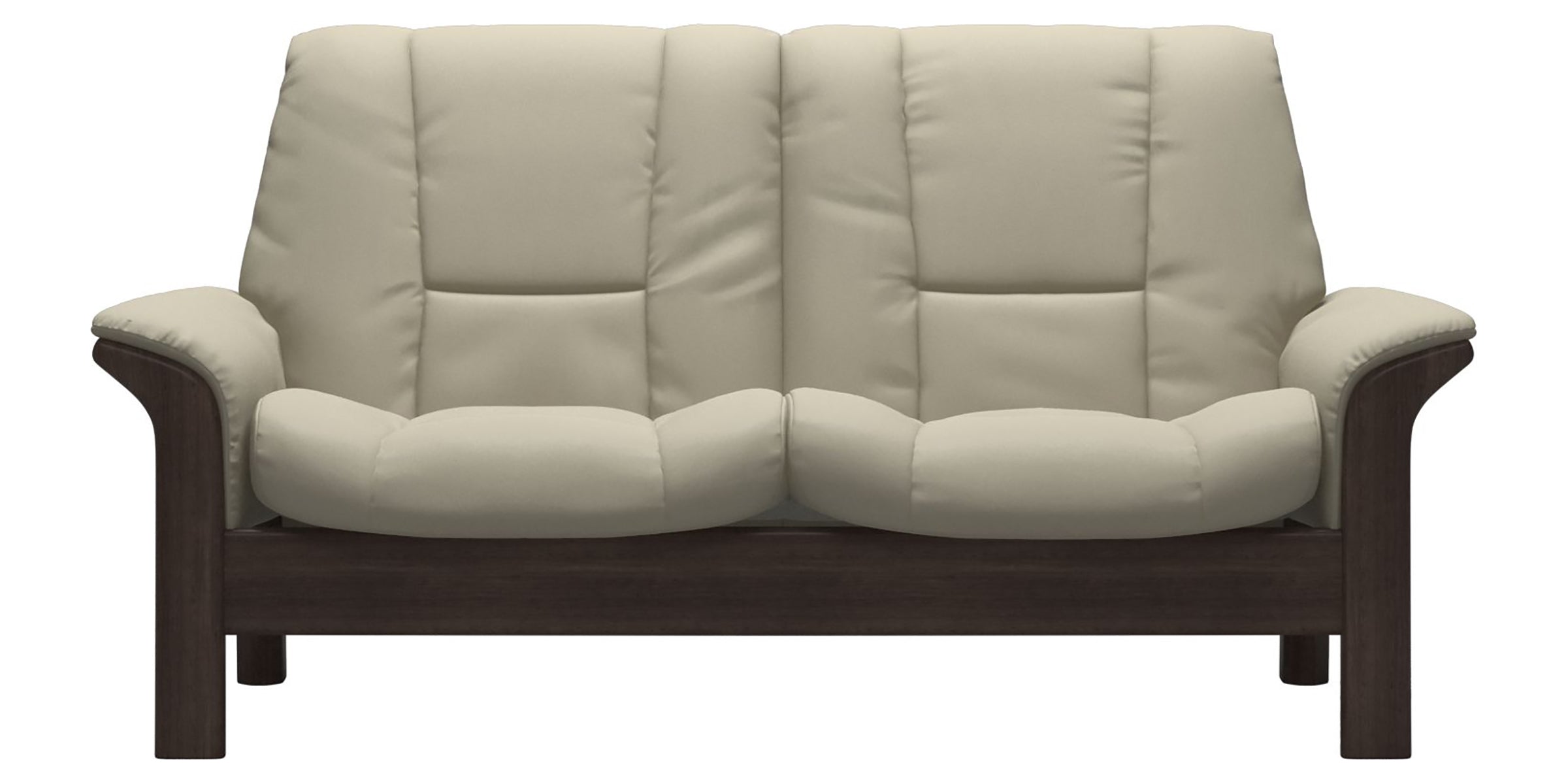 Paloma Leather Light Grey and Wenge Base | Stressless Buckingham 2-Seater Low Back Sofa | Valley Ridge Furniture