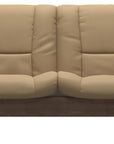 Paloma Leather Sand and Walnut Base | Stressless Buckingham 2-Seater Low Back Sofa | Valley Ridge Furniture