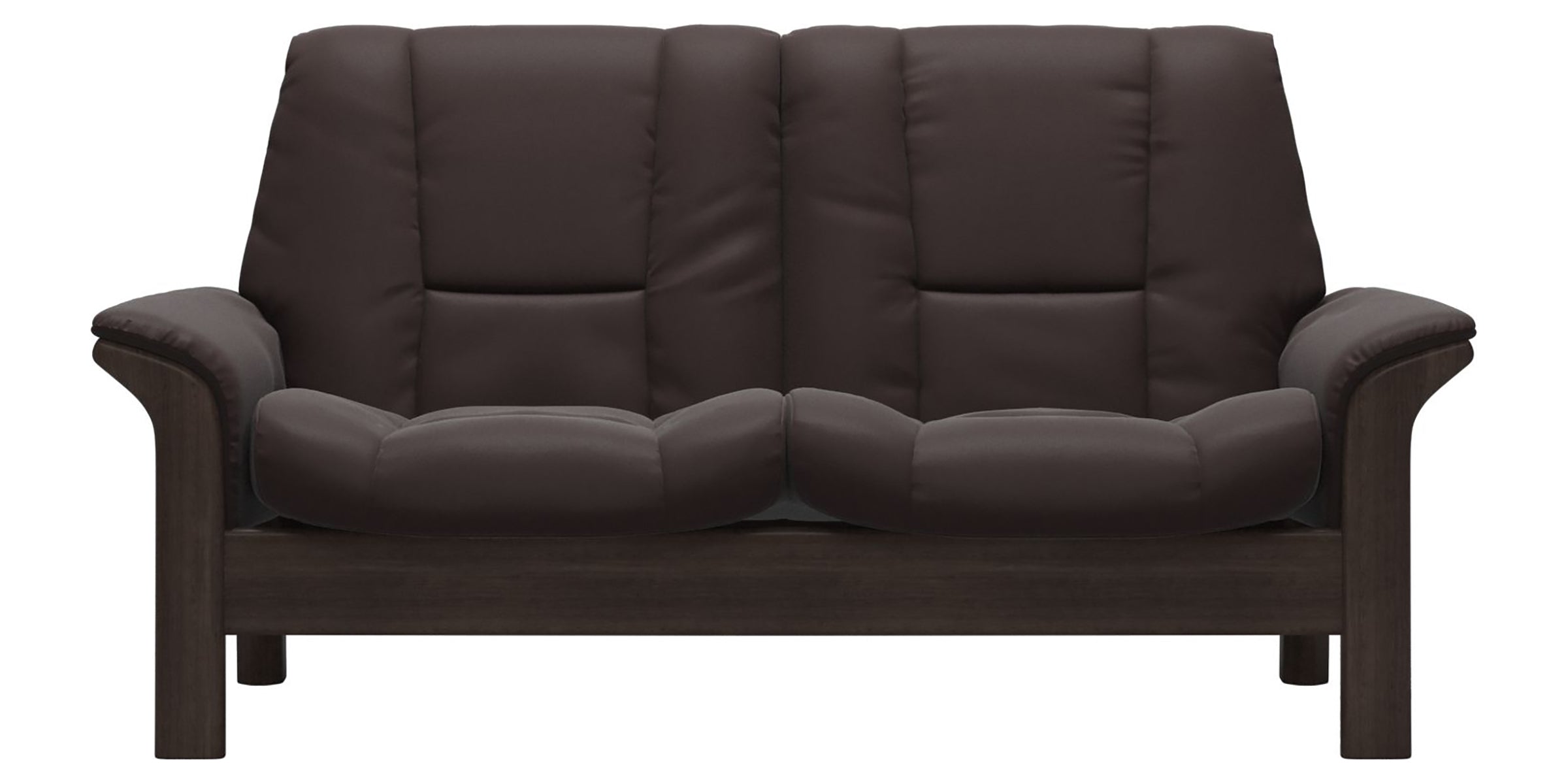Paloma Leather Chocolate and Wenge Base | Stressless Buckingham 2-Seater Low Back Sofa | Valley Ridge Furniture