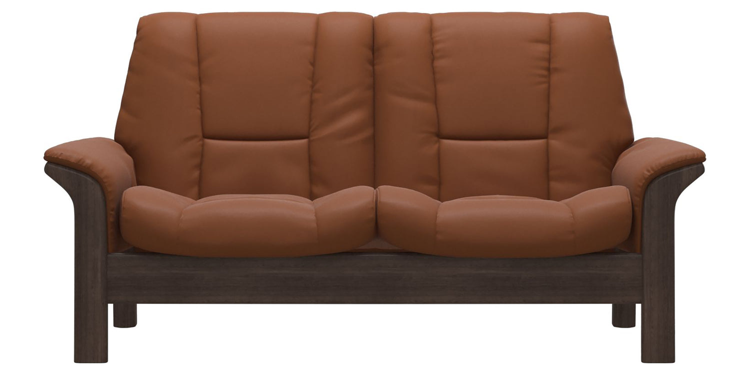 Paloma Leather New Cognac and Wenge Base | Stressless Buckingham 2-Seater Low Back Sofa | Valley Ridge Furniture