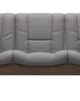 Paloma Leather Silver Grey and Walnut Base | Stressless Buckingham 3-Seater Low Back Sofa | Valley Ridge Furniture