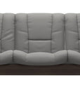 Paloma Leather Silver Grey and Wenge Base | Stressless Buckingham 3-Seater Low Back Sofa | Valley Ridge Furniture