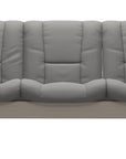 Paloma Leather Silver Grey and Whitewash Base | Stressless Buckingham 3-Seater Low Back Sofa | Valley Ridge Furniture
