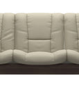 Paloma Leather Light Grey and Wenge Base | Stressless Buckingham 3-Seater Low Back Sofa | Valley Ridge Furniture