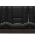 Paloma Leather Black and Wenge Base | Stressless Buckingham 3-Seater Low Back Sofa | Valley Ridge Furniture