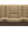 Paloma Leather Sand and Walnut Base | Stressless Buckingham 3-Seater Low Back Sofa | Valley Ridge Furniture