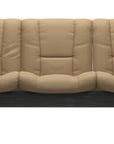 Paloma Leather Sand and Grey Base | Stressless Buckingham 3-Seater Low Back Sofa | Valley Ridge Furniture