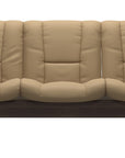 Paloma Leather Sand and Wenge Base | Stressless Buckingham 3-Seater Low Back Sofa | Valley Ridge Furniture