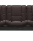 Paloma Leather Chocolate and Grey Base | Stressless Buckingham 3-Seater Low Back Sofa | Valley Ridge Furniture