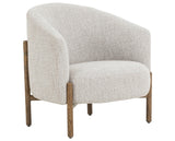 Astor Stone Fabric & Distressed Natural Oak with Aged Bronze Iron | Enfield Chair | Valley Ridge Furniture