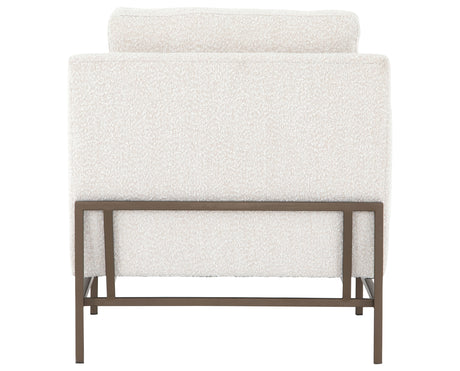 Knoll Natural Fabric with Aged Bronze Iron | Vanna Chair | Valley Ridge Furniture