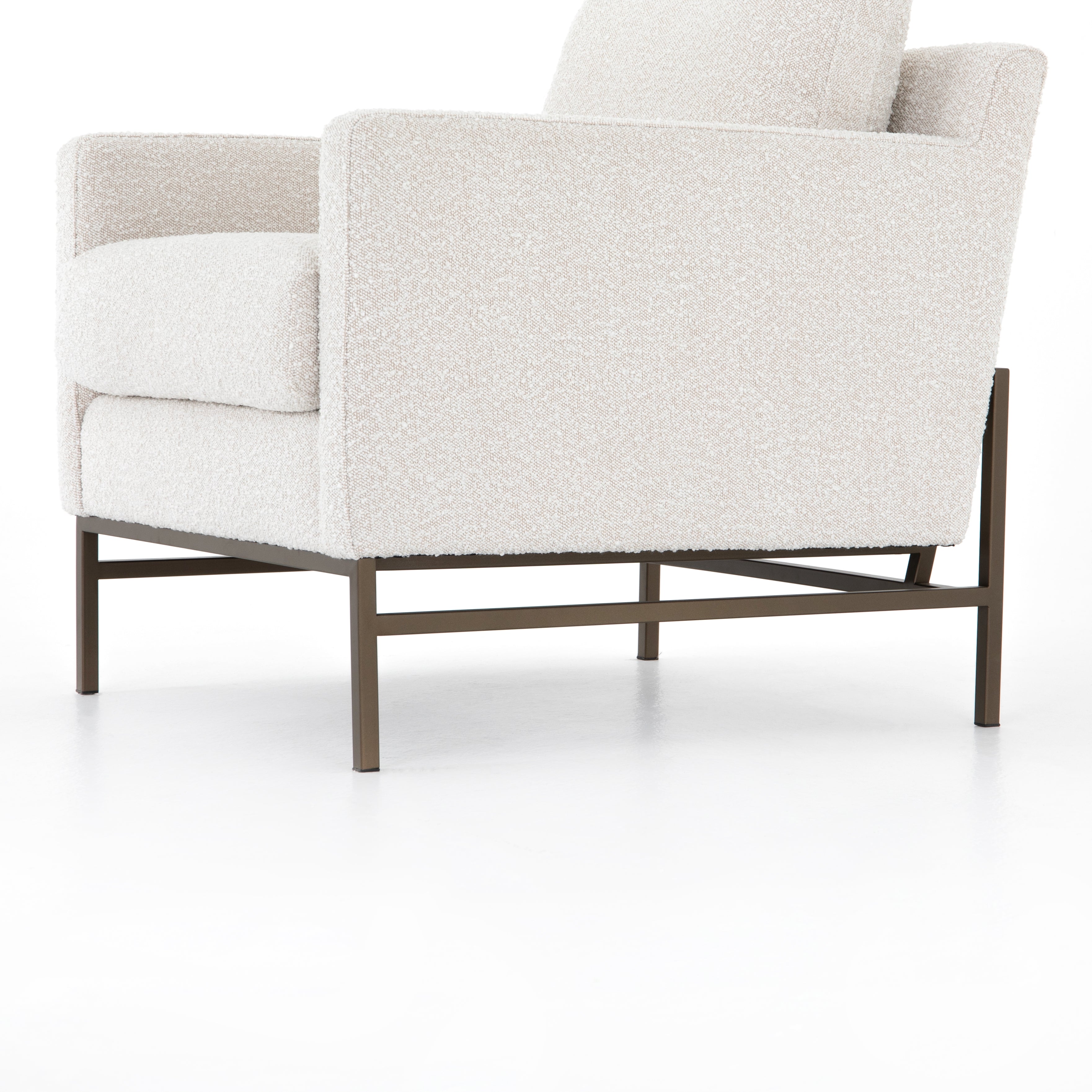Knoll Natural Fabric with Aged Bronze Iron | Vanna Chair | Valley Ridge Furniture