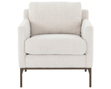 Knoll Natural Fabric with Aged Bronze Iron | Vanna Chair | Valley Ridge Furniture