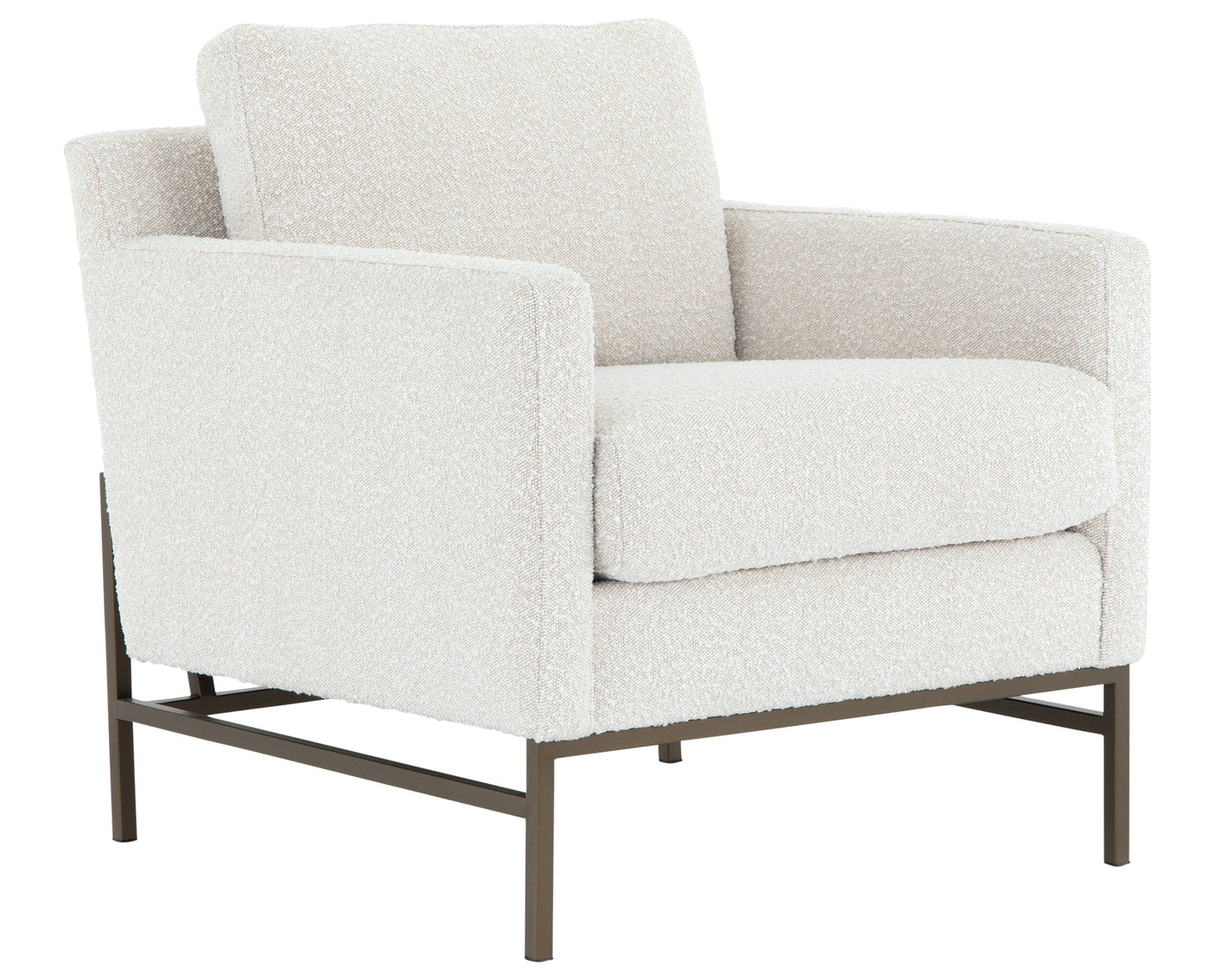 Knoll Natural Fabric with Aged Bronze Iron | Vanna Chair | Valley Ridge Furniture