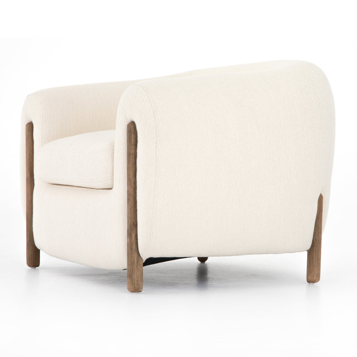 Kerbey Ivory Fabric with Distressed Natural Parawood | Lyla Chair | Valley Ridge Furniture