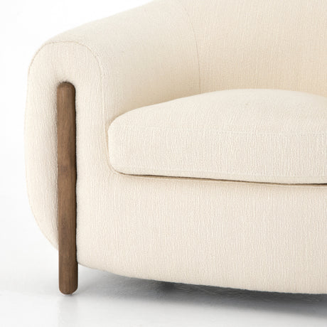 Kerbey Ivory Fabric with Distressed Natural Parawood | Lyla Chair | Valley Ridge Furniture